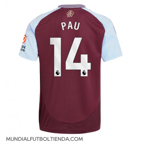 Camiseta Aston Villa Pau Torres #14 Primera Equipación Replica 2024-25 mangas cortas